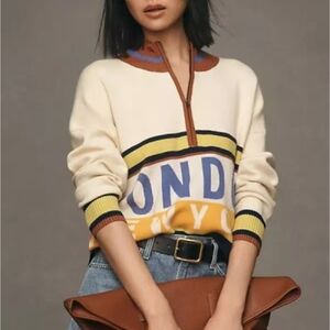 Anthropologie Maeve The Montana Mock Zip Sweater